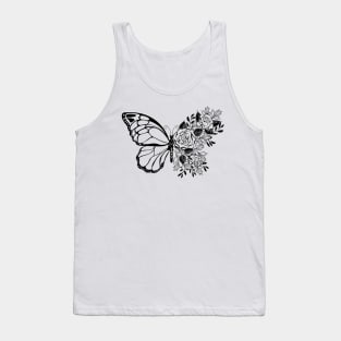 Flower Butterfly with Rose Tank Top